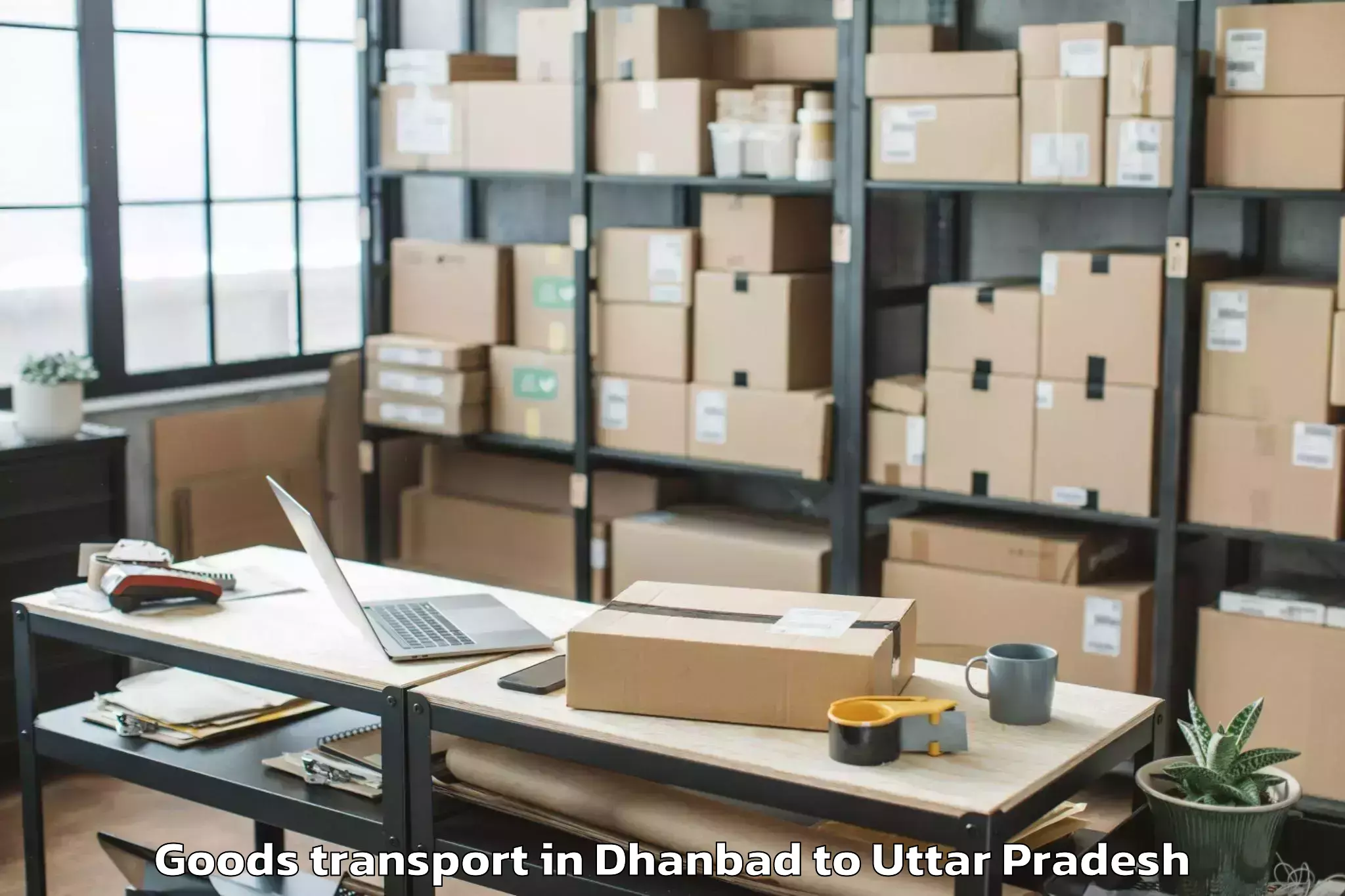 Book Dhanbad to Jalesar Goods Transport Online